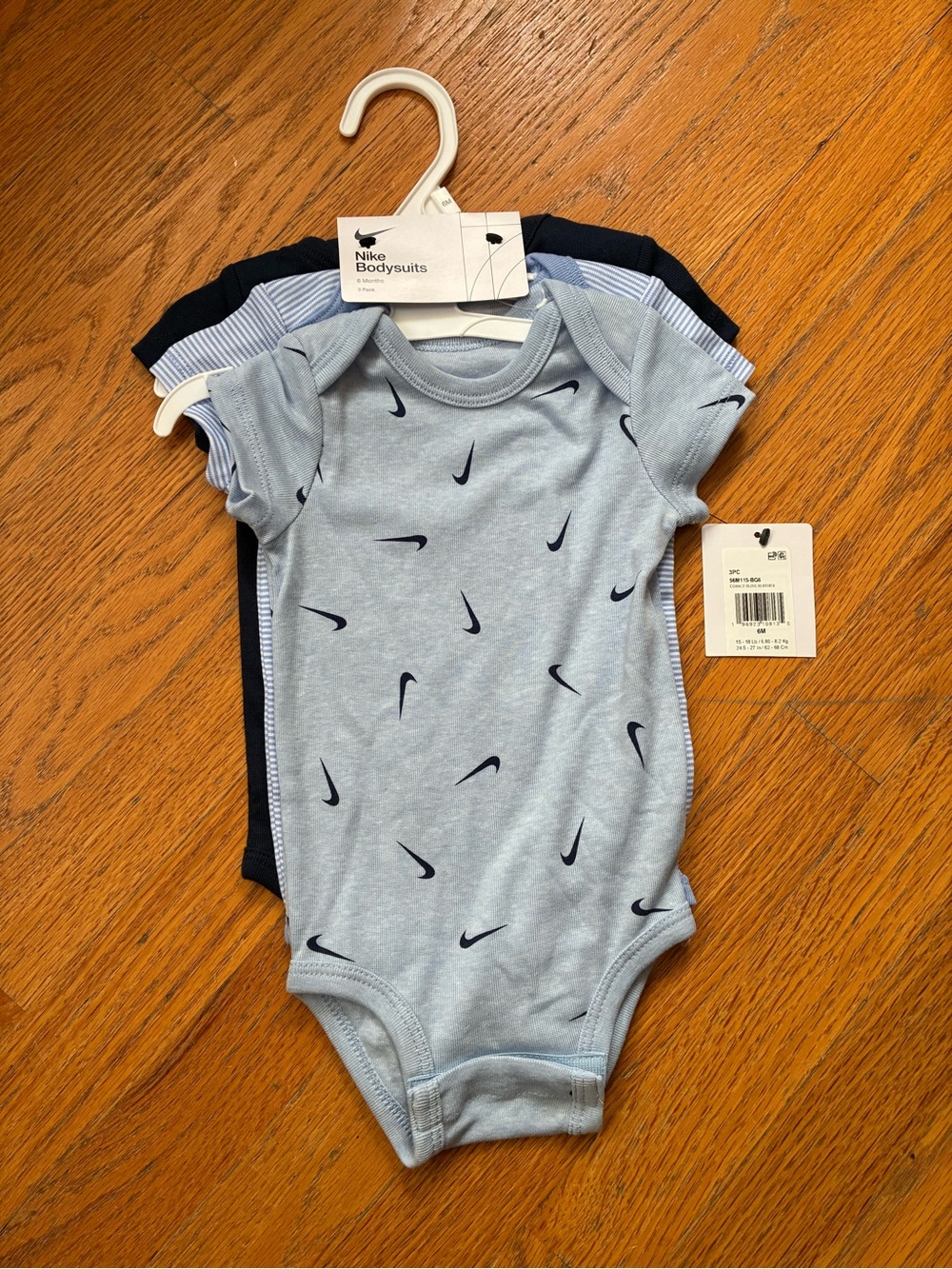 NWT Nike Baby Onesie Set - Light Blue, Navy, striped